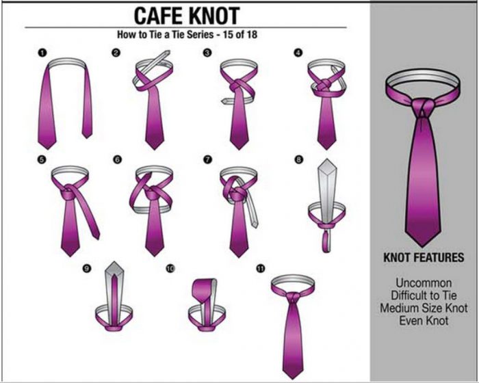 cara ikat tie cafe knot