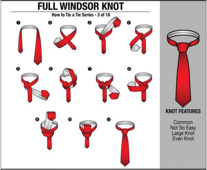cara ikat tie full windsor knot
