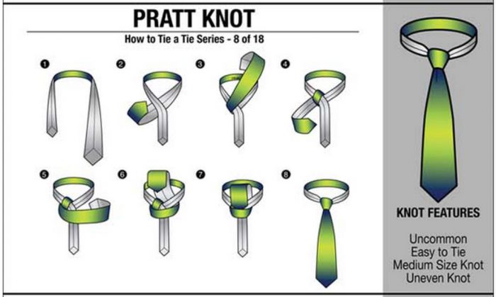 cara ikat tie pratt knot